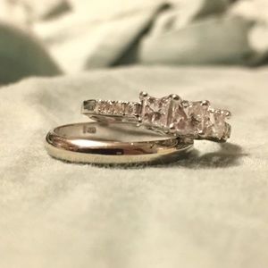 Princess Cut Diamond 14K White Gold Bridal Set